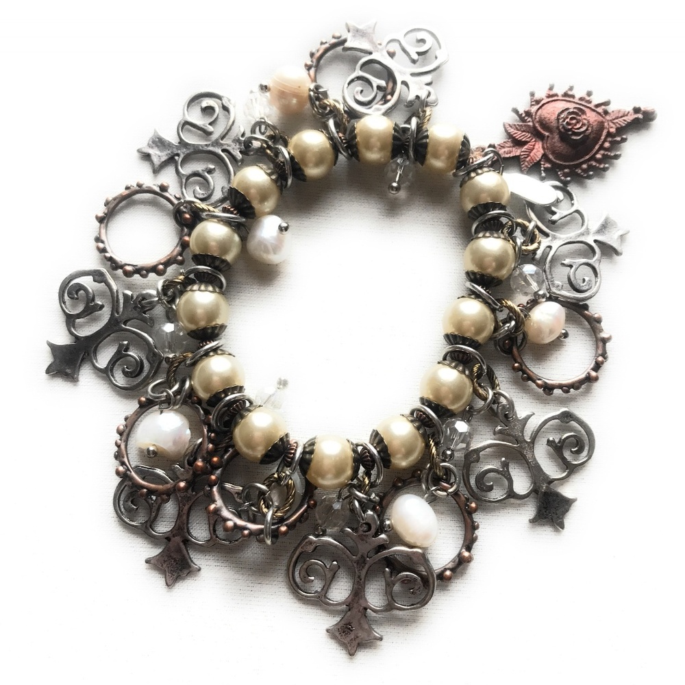 Treska Boho Chic Beaded Multi Charm Bracelet